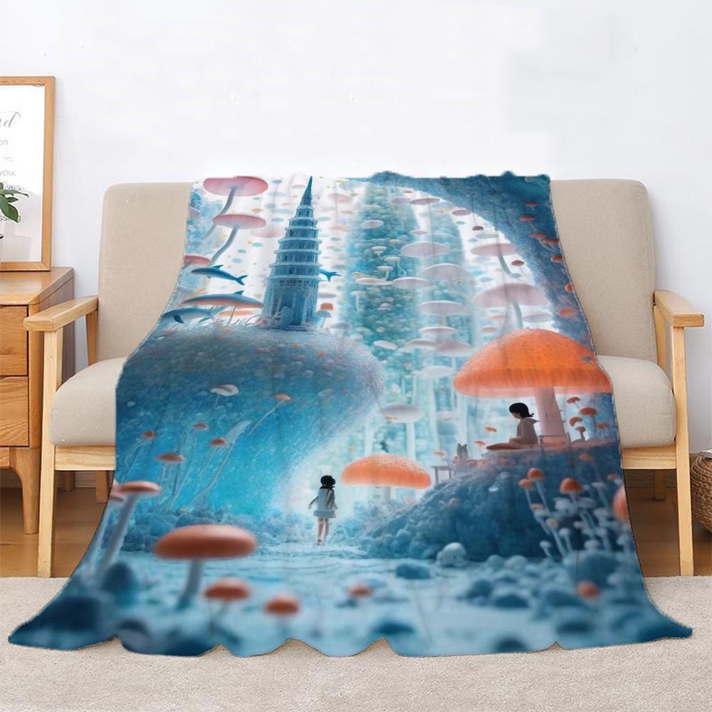 The Whale At the Bottom of the Sea Fluffy Soft Blankets Sofa Decoration Bed Blanket 150cm X 200cm Home Interior Beach Towel Knee