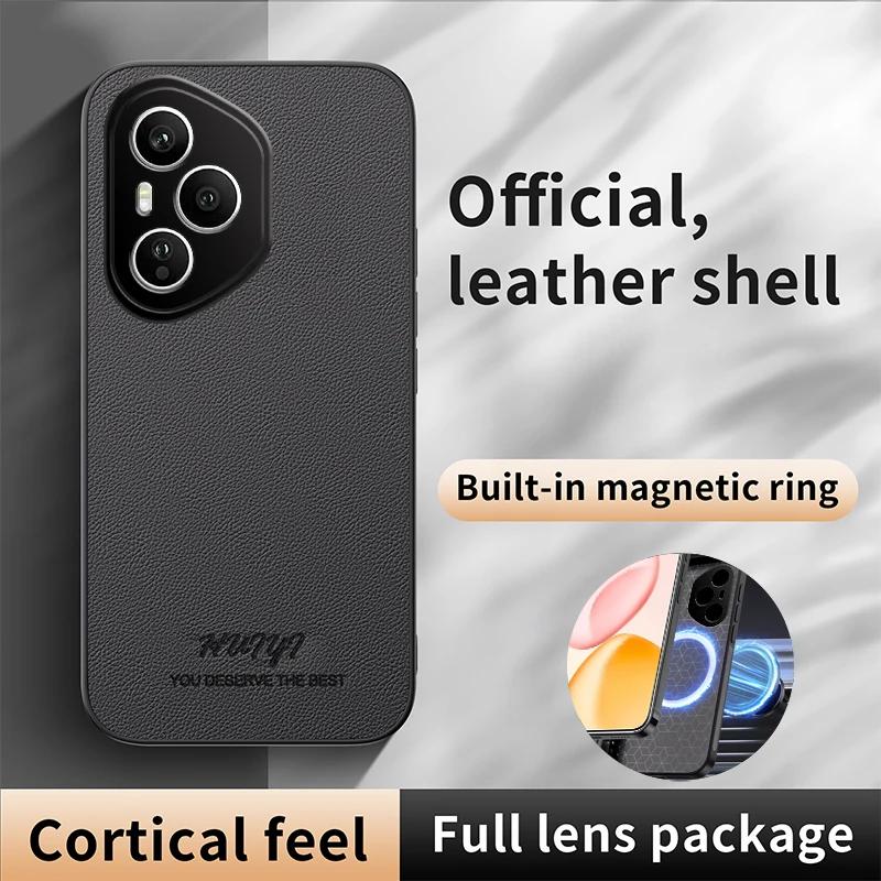 Luxury Business Leather Soft Frame Magnetic Cover For Honor 400 Pro Honor400Pro 5G Phone Cases Capa