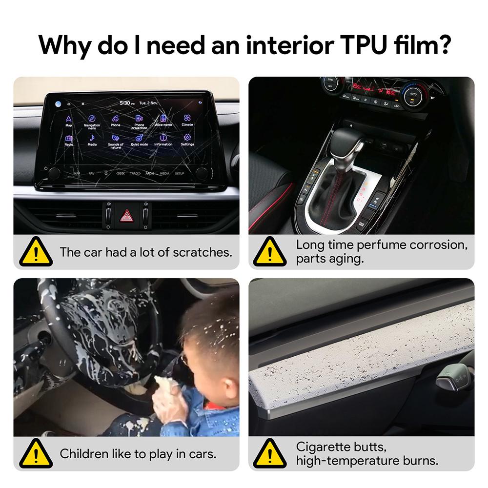 For KIA XCEED 2022 2023 2024 TPU Paint Protective Foil Anti-Scratch Car Interior Navigation Screen and Gearbox Film
