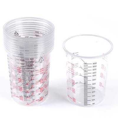 10 ks 600 ml plastové misky na míchání barev Kalibrovaný kelímek na míchání barev v nádobě na míchání