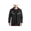 Li-Ning Solid Color Logo Print Zip-Up Hooded Jacket Men Jackets Black AFDR301-3