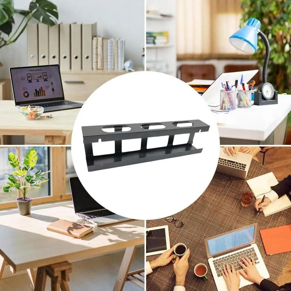 Efficient Wire Organizer Plastic Horizontal Cord Organizer White Desk Cable Management Cables