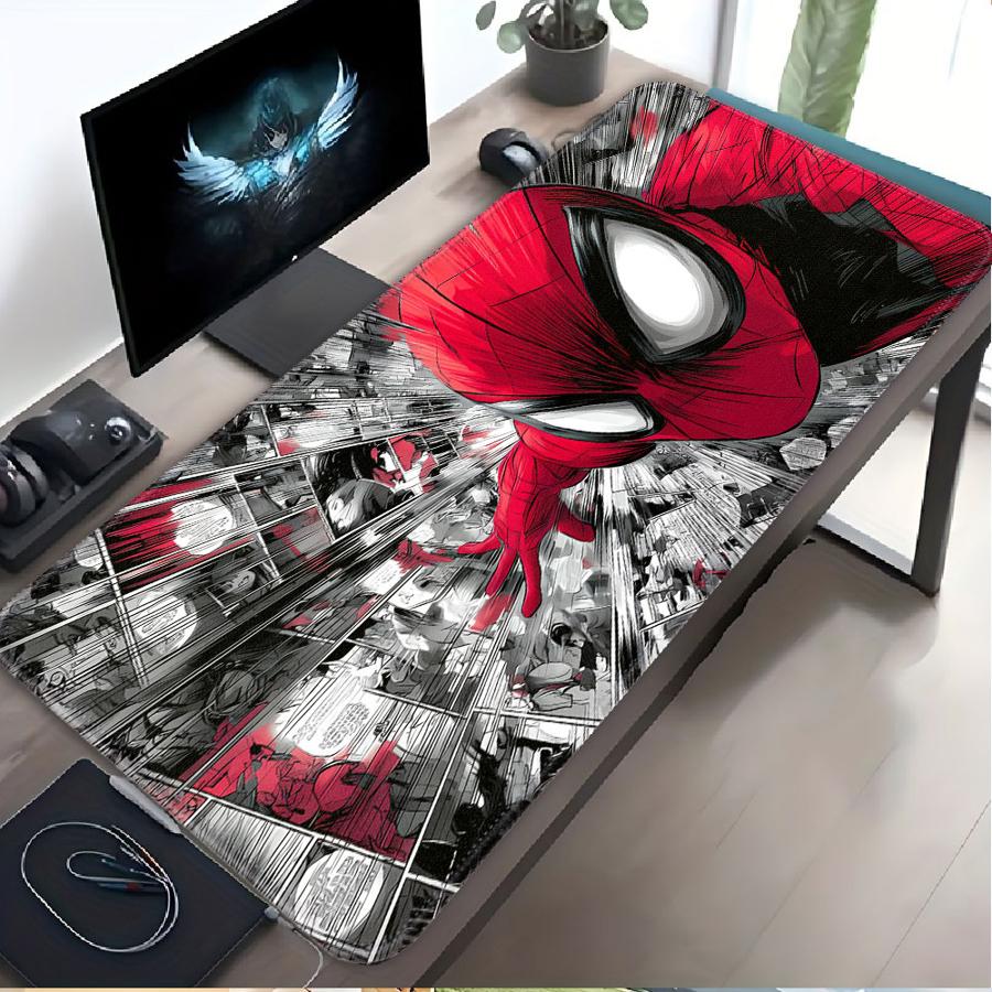 Marvel Spiderman Tappetino Mouse Cool Tappetino per Computer Portatile Tappetino per Tastiera Mouse Accessori da Scrivania Ufficio Tappetino Tappetino per Console di Gioco overlock