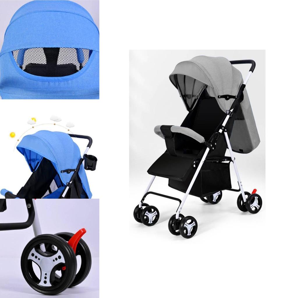 Cărucior de Copii Compact Pliabil Cu Spătar Reglabil Ideal Pentru Sugari Și Copii Mici
