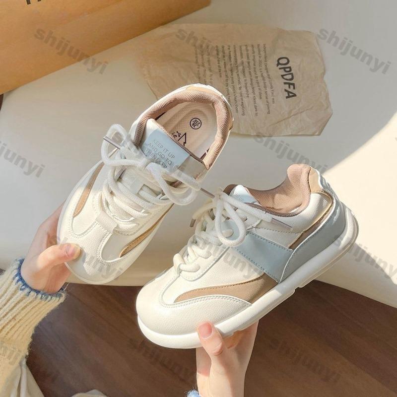 Fashion Women's Casual Shoes 2025 New Soft Sole Aesthetic Non Slip Flats Lightweight Comfortable Fashion Lace Up Luxury Vulcanized Shoes