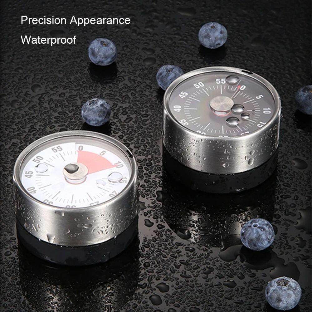 Stainless Steel Visual Countdown Clock Sounding Rotating Timer Kitchen Tool Alarm Clock  Exercise