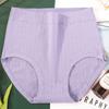 Women's High Waist Plus Size Cotton Underwear Breathable Solid Color Maternity Festival Briefs For Mature Women