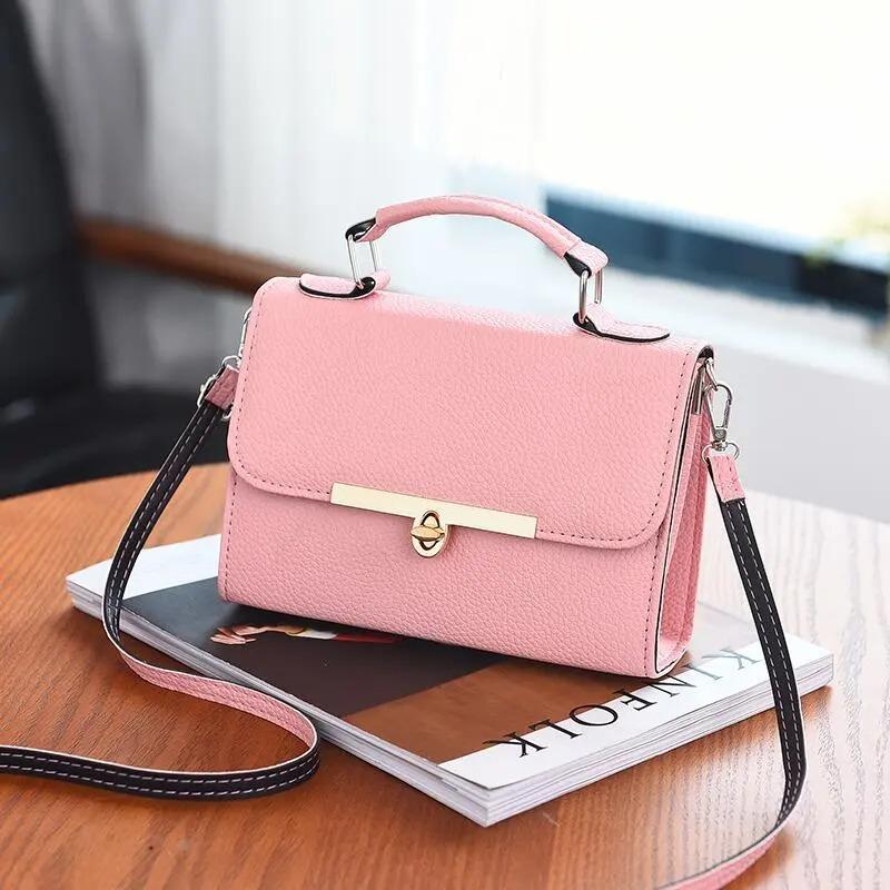 WTEMPO Brand Trendy Fashion Locking Square Bag Hundred Casual Crossbody Bag Shopping Commuting Shoulder Bags