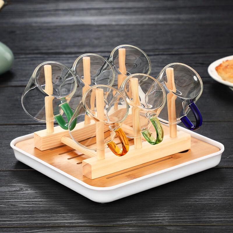 ZISIZ Heat-Resistant Glass Teacup with Handle
