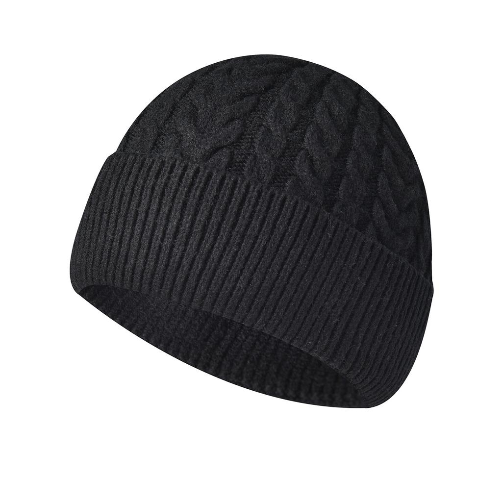 Winter Knitted Thickened Warm Cable-Knit Beanie for Women - Face-Slimming Wool Hat with Ear Flaps Cold-Weather Beanie - Casual Pullover Hat for Men