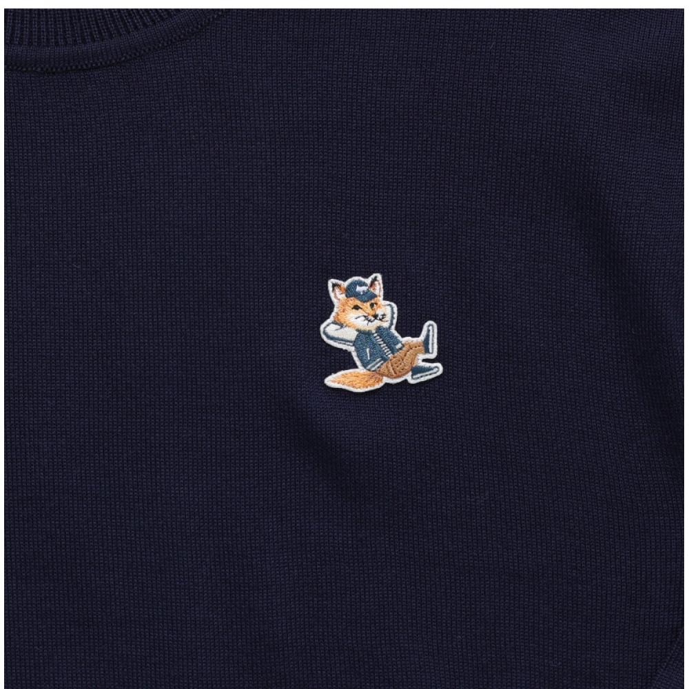 Maison Kitsune Km00503kt1036 P480 Dressed Fox Patch Mens Knit