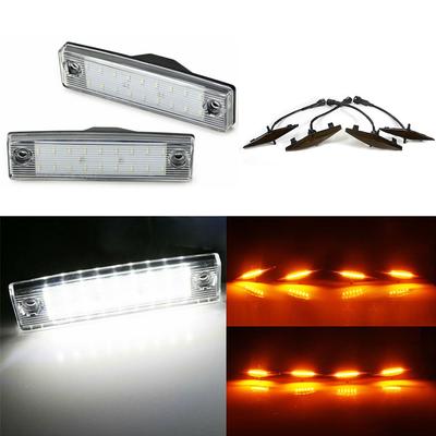 Front Grille Amber LED Lights + LED License Plate Light  Kit Fit For Toyota 4Runner 2014-2019