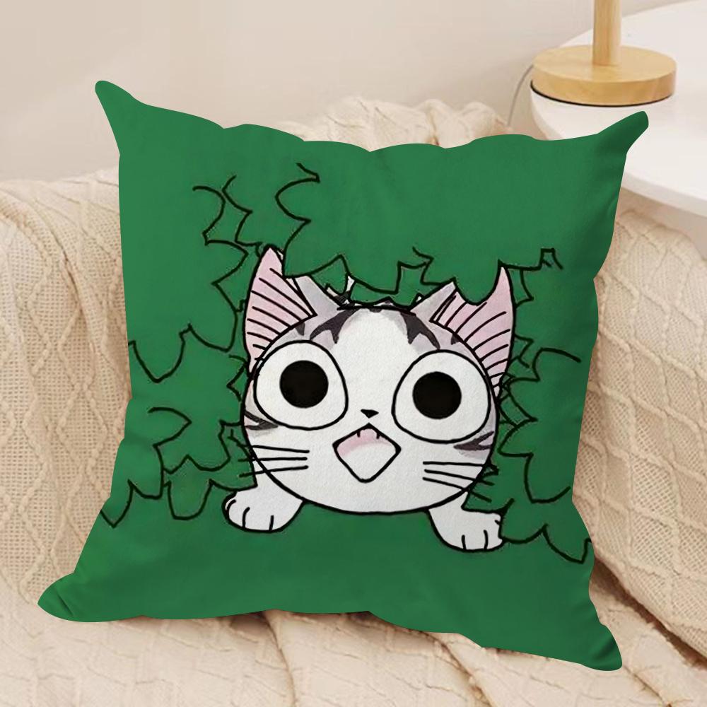 CChis Sweet Home Cushion Cover Silky Short Plush DoubleSided Printed Pillow Case for Sofa All Seasons Home Decor Gift