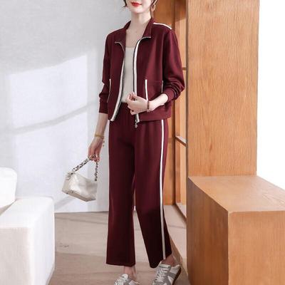 Xuexi Women's Autumn/Spring Fashion Cardigan & Sportswear Set