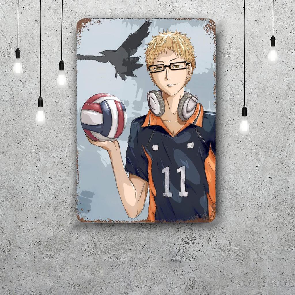 Haikyu Hinata Animation Vintage Metal Tin Signs Posters Decor Retro Metal Plaque Wall Art Decor for Garage Bar