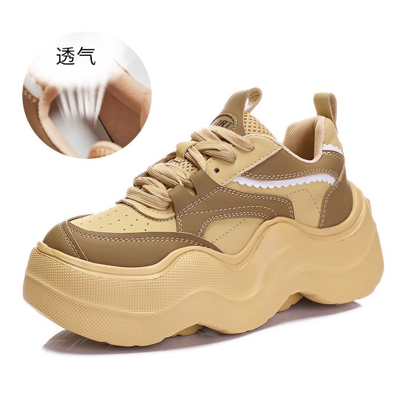 Daddy Shoes Women's 2025 Spring New Heightening Sports Shoes Women's Wave Soles Running Shoes Fashion Women's Shoes