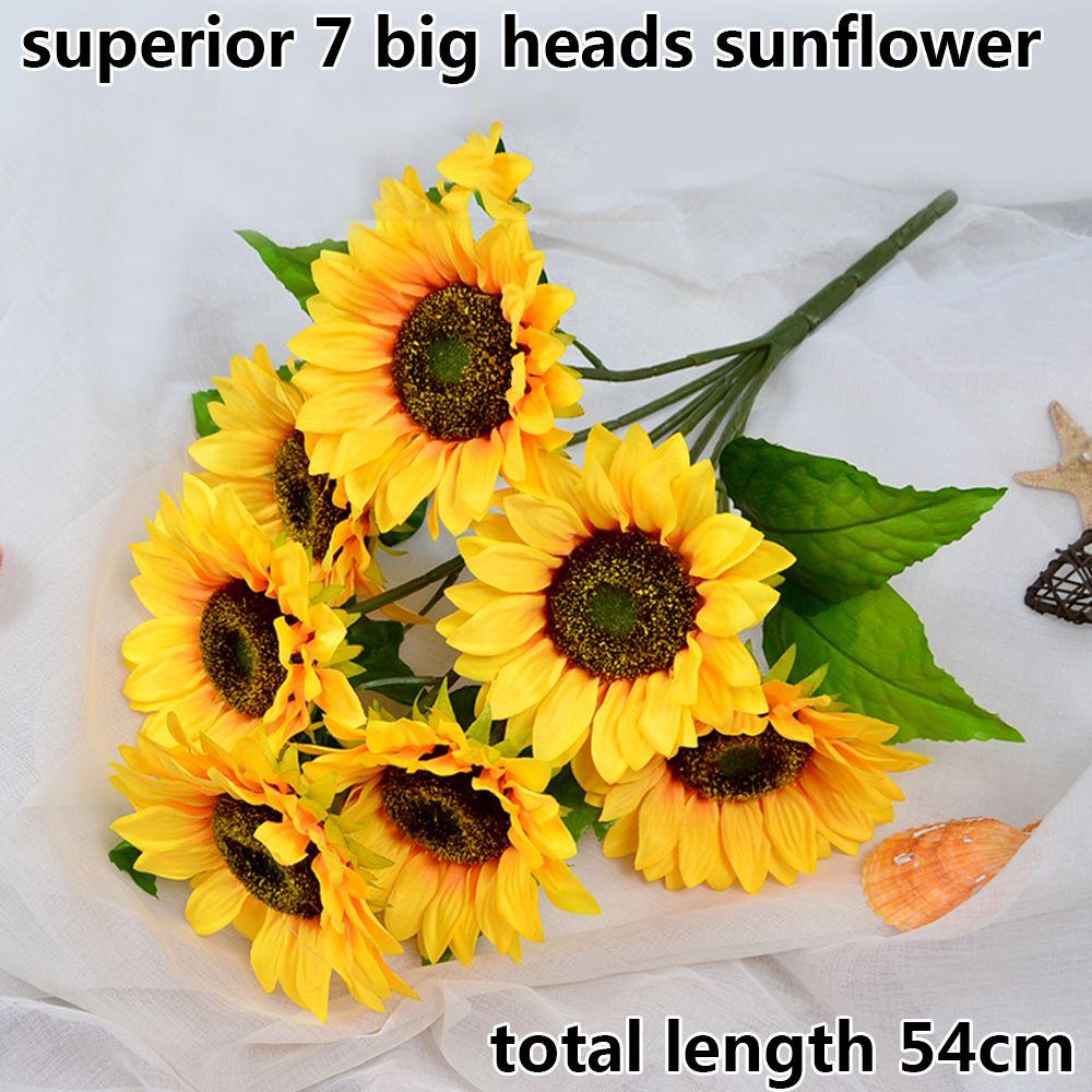 5/7/22 Heads DIY Craft Real Touch Home Decor Wedding Decoration Fake Flores Bouquet Silk Sunflower Artificial Flower