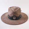 Popular European and American Style Suede Big-brimmed Top Hat, Men's and Women's Classic Fashion Western Cowboy Hat