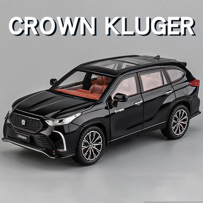 AQCK9 Diecast 1:24 Toyota Crown Kluger Off-Road SUV Model Car Collection Simulation Sound & Light Vehicle Miniature Car Toys For Boys