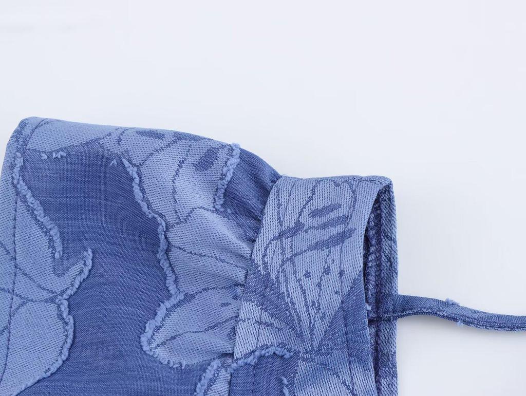 2025 Spring Women's European Style Square Neck Casual Jacquard Dress