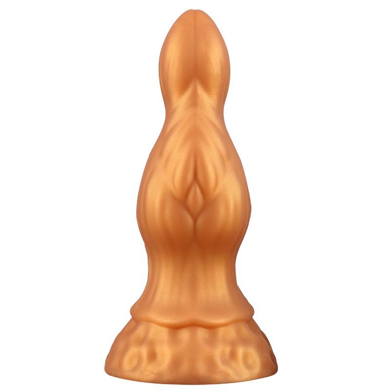 New Special-shaped Female Masturbation Colorful Mixed Color Black and Red Liquid Silicone Large Size Back Court Anal Plug