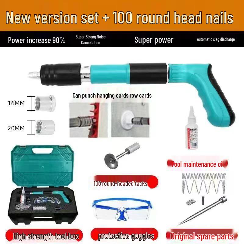 Multi-Purpose Pneumatic Concrete Nail Gun for Ceiling and Wall Fixing, Sound-Dampening