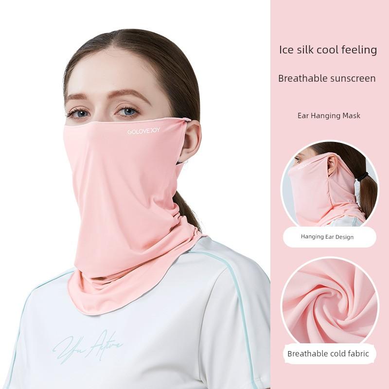 Ice Silk Full Face Women Sun Mask Scarf Bandana