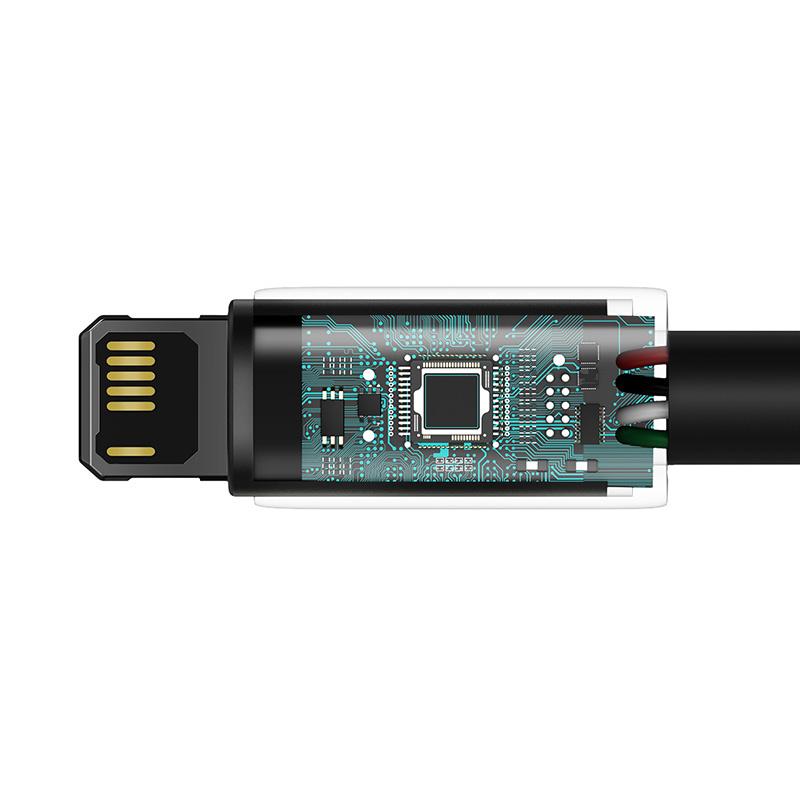 Kabel Usb Do Lightning Baseus Tungsten Gold, 2.4A, 2M (Czarny)