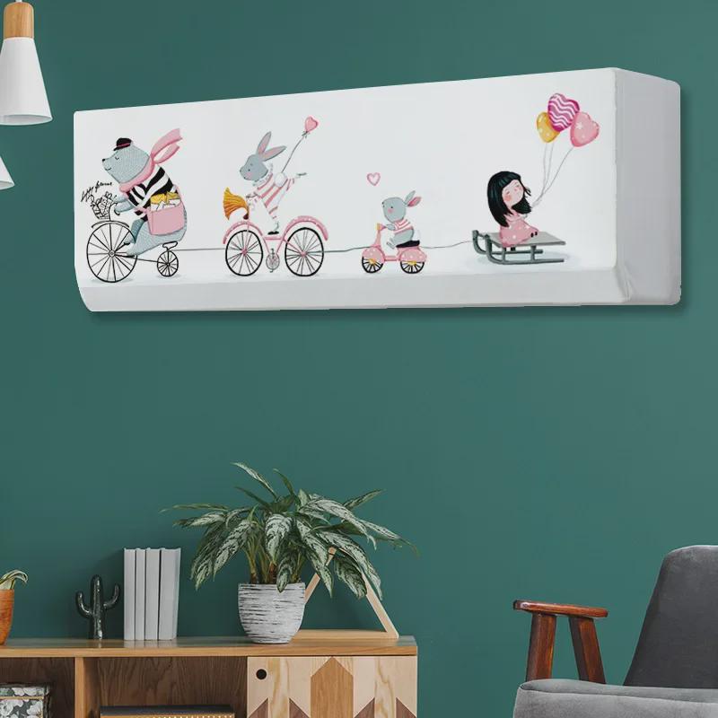 Universelle Cartoon-Staubschutzhülle für Klimaanlagen: Waschbar & Elastisch für Schlafzimmer