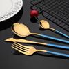 24Pcs Colorful Dinnerware Set Stainless Steel Cutlery Set Kitchen Mirror Gold Tableware Set Knife Fork Spoon Dinner Set