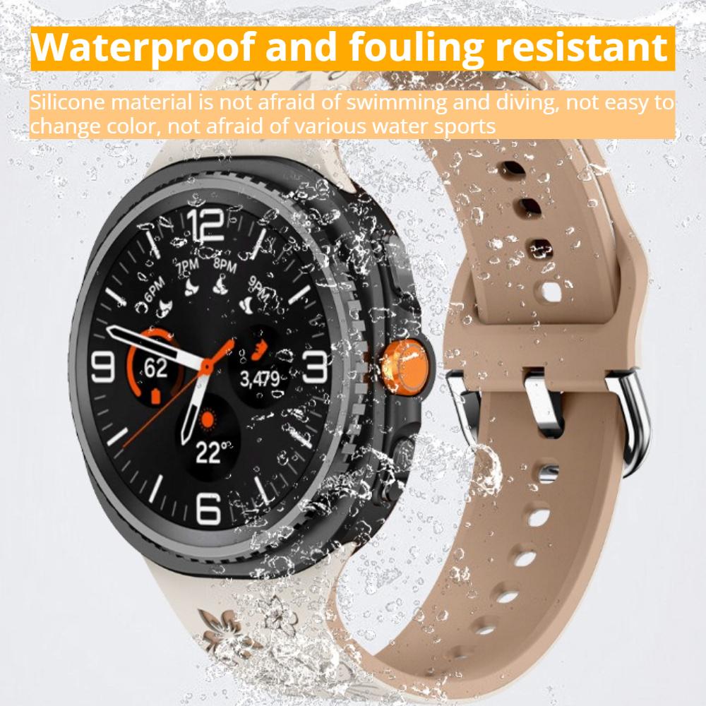 Silicone Carved Print Watch Strap Tailor Made for Samsung Galaxy Watch 8 40mm 44mm Bracelet for Samsung Watch 8 Classic Band