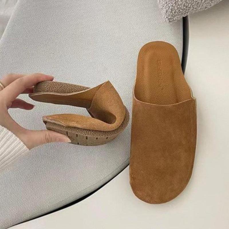 Lazy pedal cool slippers women's wear 2025 spring and summer new Korean version bag head half drag retro Muller Boken shoes
