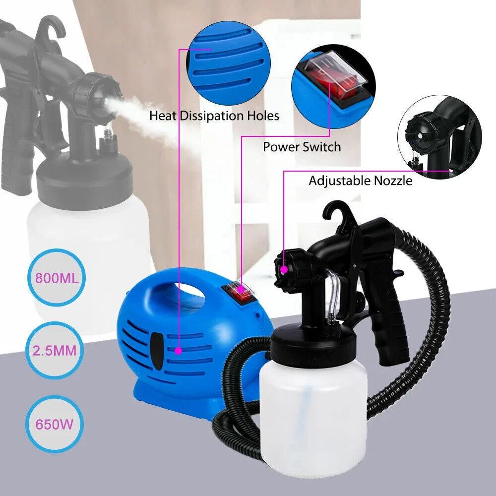 800ML 650W Elektrische Farbspritzpistole Tragbare Handheld-Spritzmaschine DIY Wandmalerei Heimdekorationswerkzeuge Stromgeräte