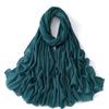 Muslim Cotton Rayon Hijab Solid Color Plain Scarf Women Soft Cotton Viscose Thin Voile Shawl Remove Edge Headscarf Turban