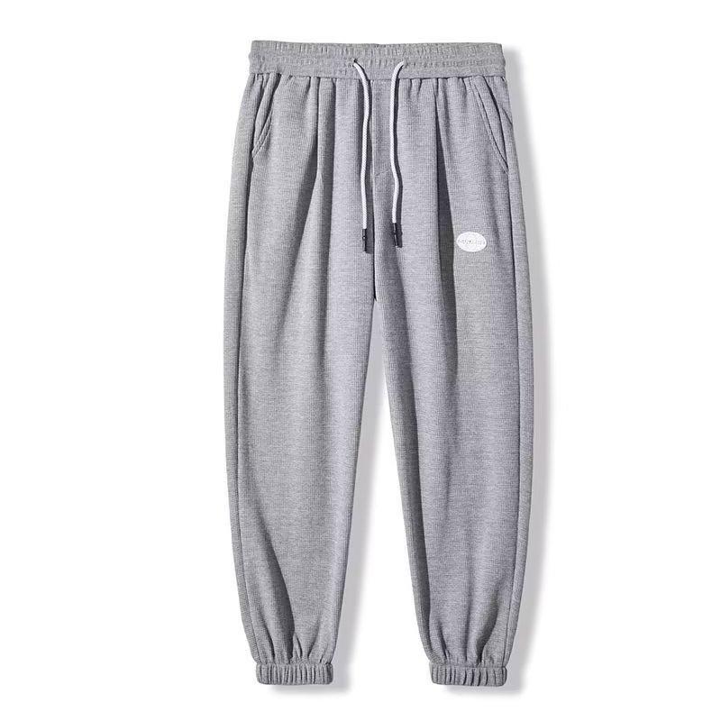 Men s Waffle Knit Casual Sweatpants Drawstring Waist Loose Fit Joggers M светло-серый