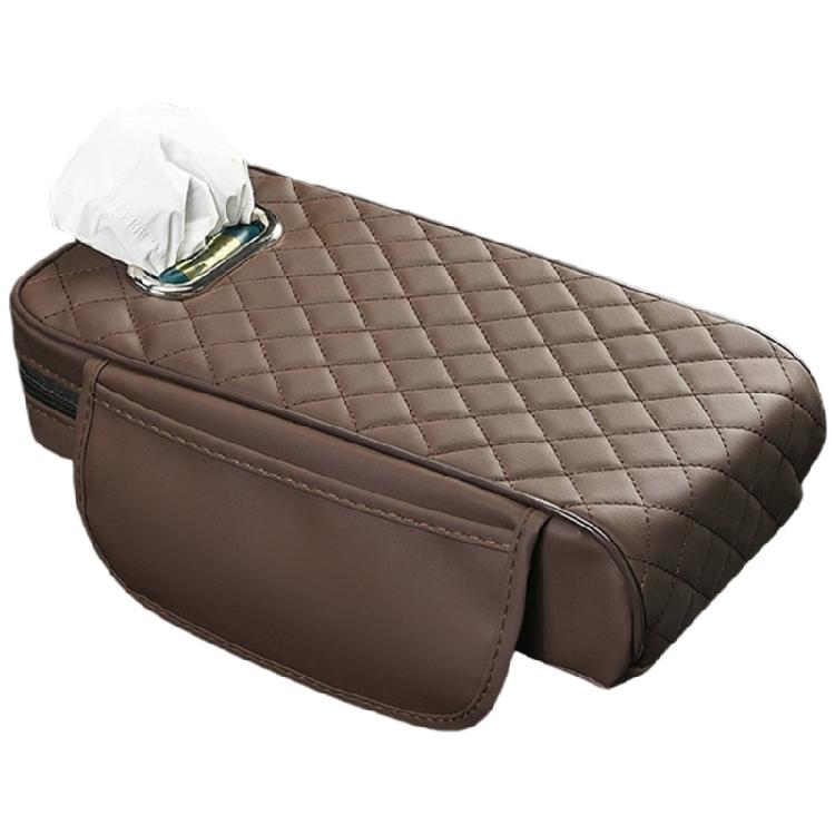 Car Armrest Cushions with Hand Storage Microfiber Leather Practical Car Armrest Pad with Integrated Tissue Dispenser