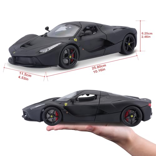 Bburago 1/18 Scale Signature Series Ferrari LaFerrari Black / Diecast Model Car, Finished Product, 18-16901 BK