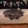 Halloween Tischdecke, Schwarze Spitze Spinnennetz Tischabdeckung, Gruselige Gotische Lampenschirm für Halloween Maskerade, Party, Esstisch Dekoration