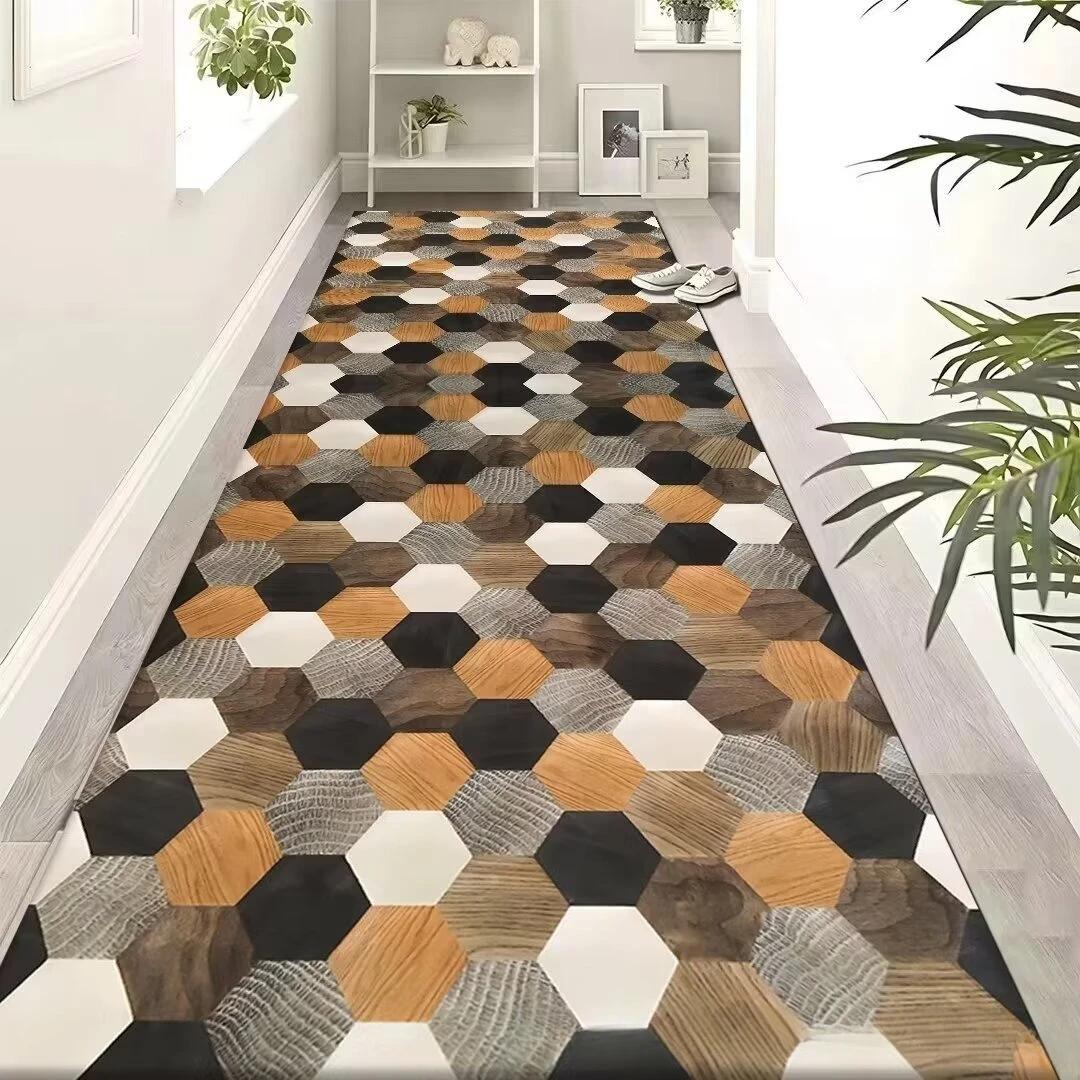 

Современные роскошные длинные ковры для коридора, украшения дома, нескользящие полоски, ковры для гостиных в дверных проемах отелей, моющиеся коврики для дверей W200xL100cm