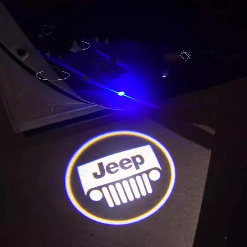 High-Definition Door Projection Lights Car Decorative Lights Compatible with Jeep Renegade, Compass, Grand Cherokee, Wrangler,