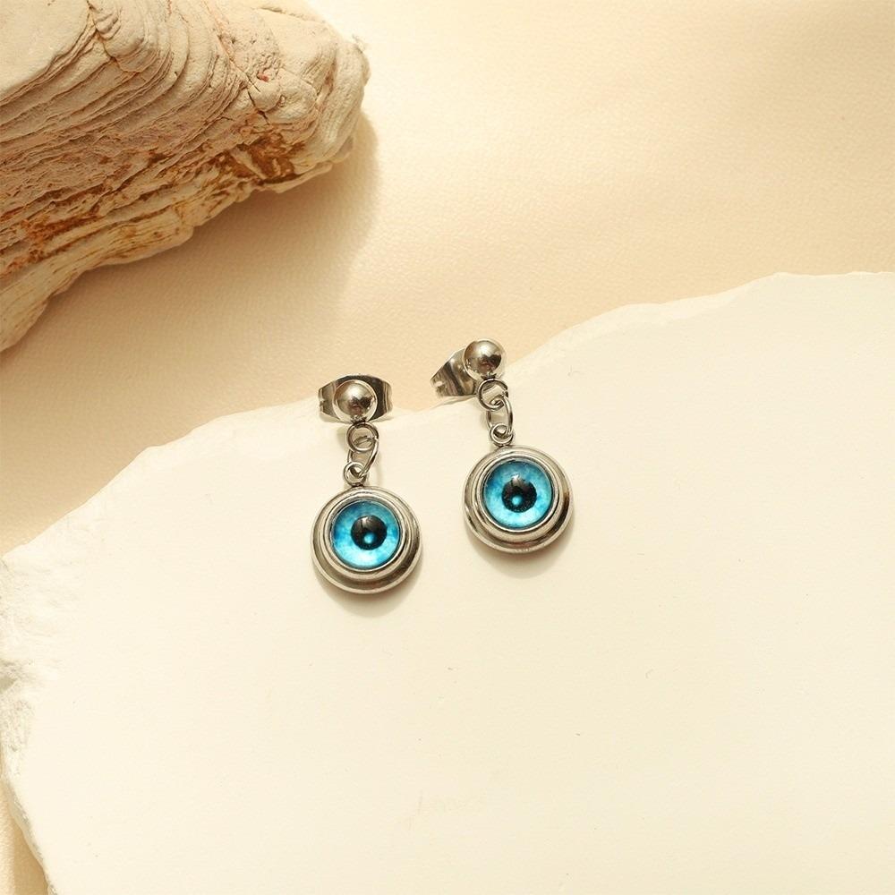 Wasserdichte Augen Halskette Titan Dämonenauge Ohrringe Blaue Augen Choker Kette Glücksschmuck