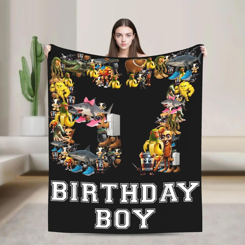 Italienisches Gehirnfäule Es ist mein Geburtstag Plüsch-Kuscheldecke Warm Weich Bequem Flanelldecke für Kinder Innen- oder Außenbereich