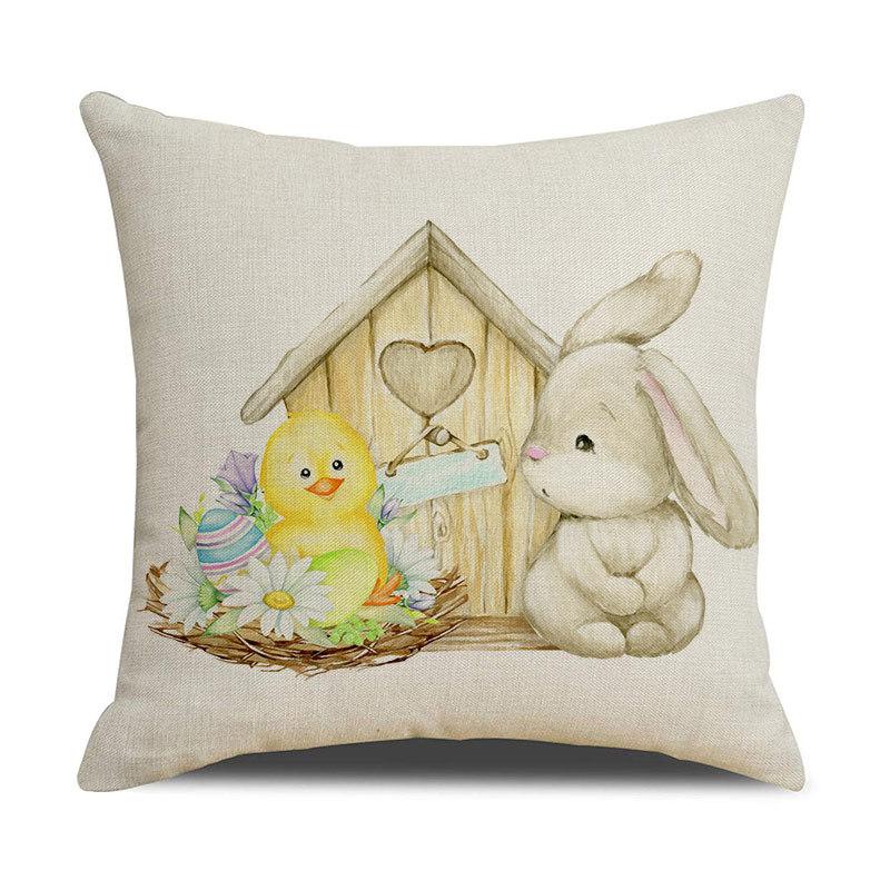 Rabbit Pillowcase Bedroom Sofa Bedside Pillowcase Universal for All Seasons Nordic Style Linen Material Home