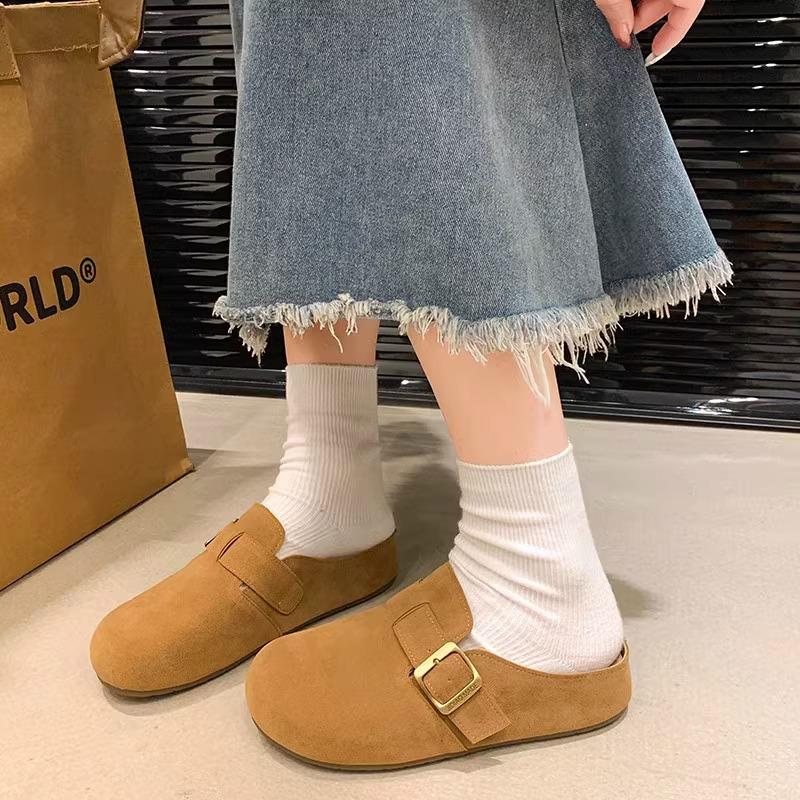 

Туфли на толстой подошве, ретро полушлепанцы с мыском, весенние ленивые туфли 40 верблюд