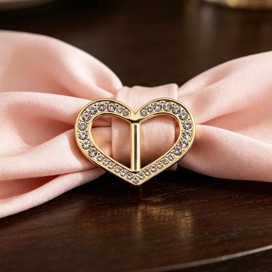 Scarf Buckle Clip for Women Smooth Edges No Snag Silk Ring with Rhinestones Non-Slip