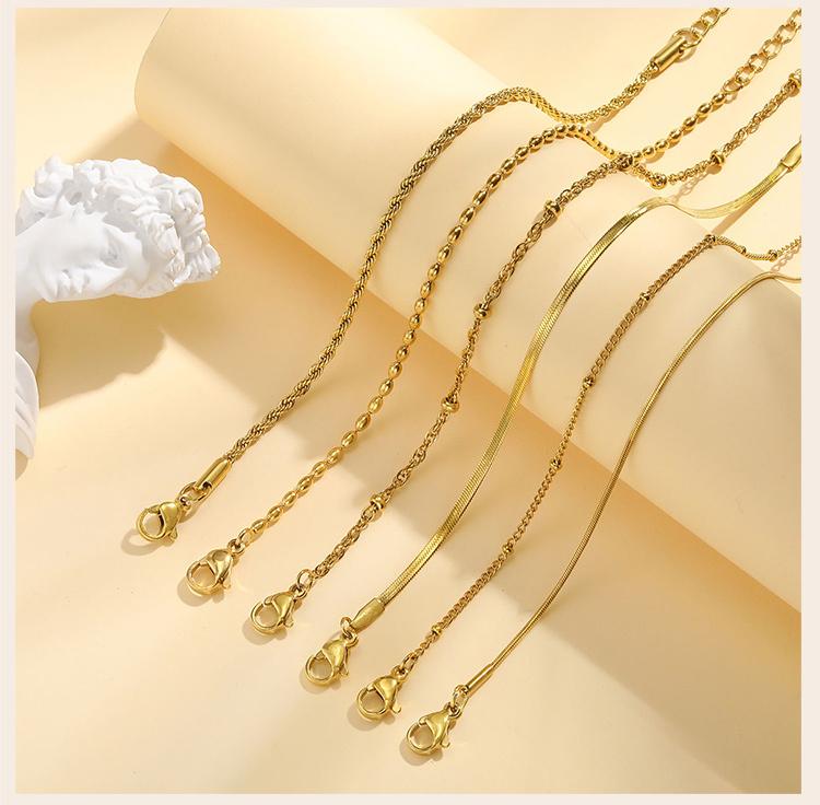 Thin Link Women Bracelet, Stainless Steel 18K Gold Plated Wrist Chain Waterproof Resistant Jewelry