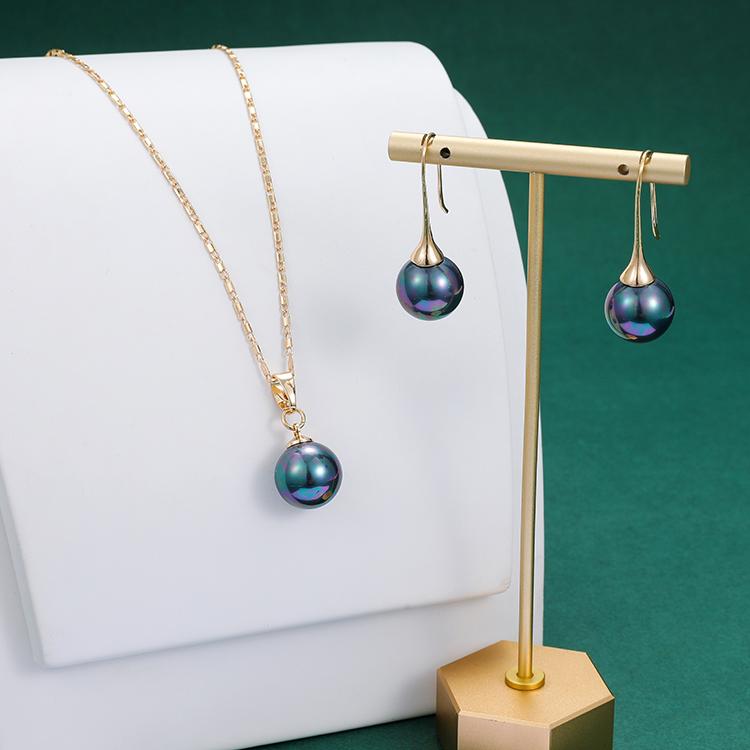 Simple Pearl Pendant Samoa Gold Filled Necklace 18k Yellow Gold Jewelry Set Hawaii Jewelry Set