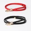 Fashion Ladies Handmade Woven Pu Leather Belt With Pin Buckle For Casual Dress And Office Style