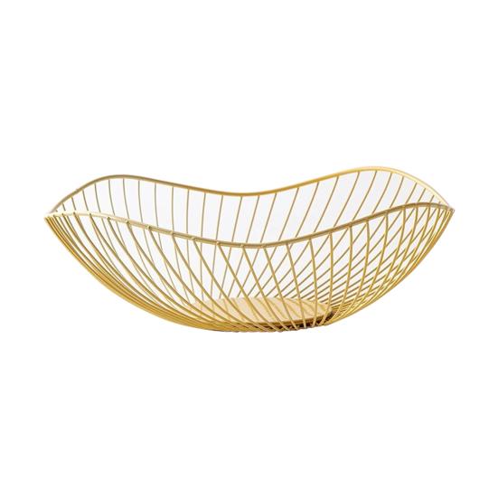 Fruit Basket Nordic Style Exquisite Workmanship Smooth Brim Wavy Wire Bread Vegetable Storage Bowls Kitchen