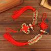 Chinese Feng Shui Coin Hanging Ornament with Gourd & Red Tassel,Traditional Coins String for Wealth & Good Luck Decor
